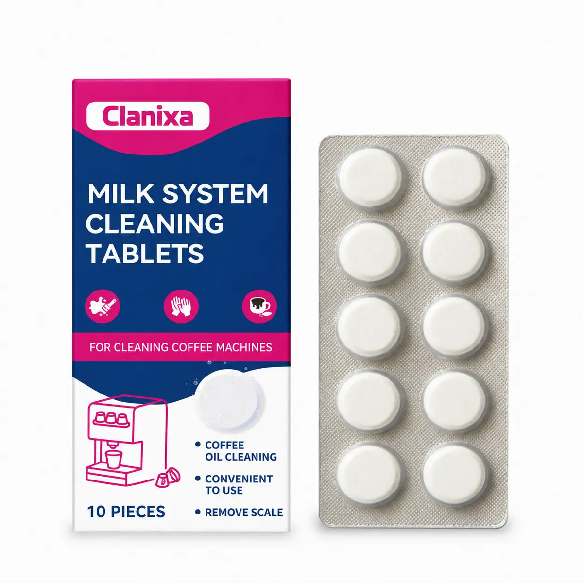 Clanixa MilkCare – Pastiglie per la Pulizia del Sistema Latte