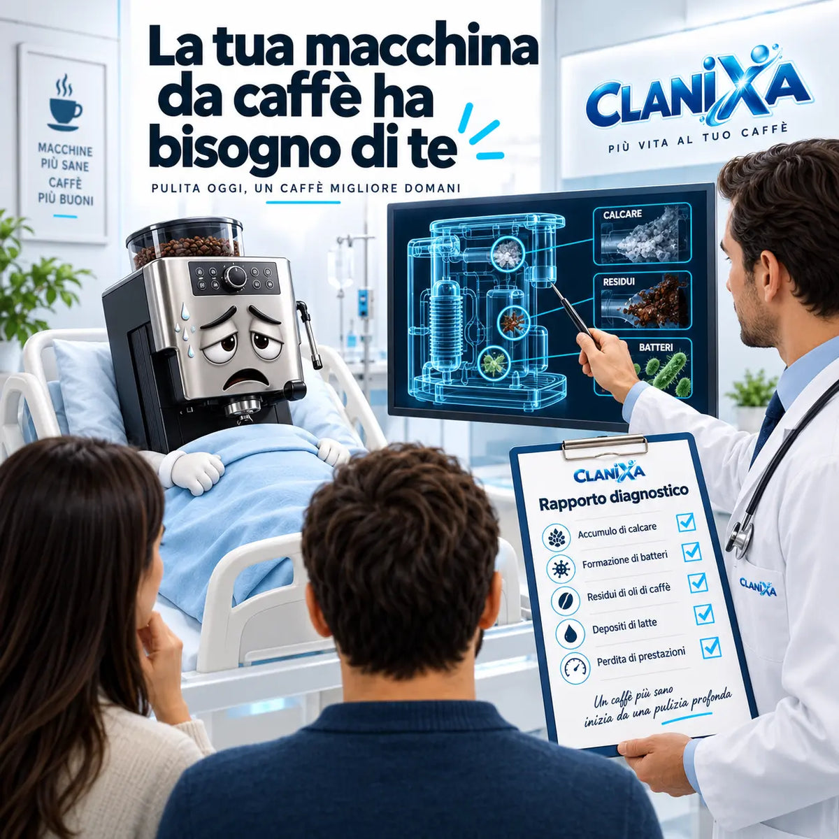 Clanixa CleanCare – Pastiglie per la Pulizia della Macchina da Caffè