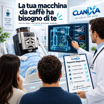 Clanixa CleanCare – Pastiglie per la Pulizia della Macchina da Caffè